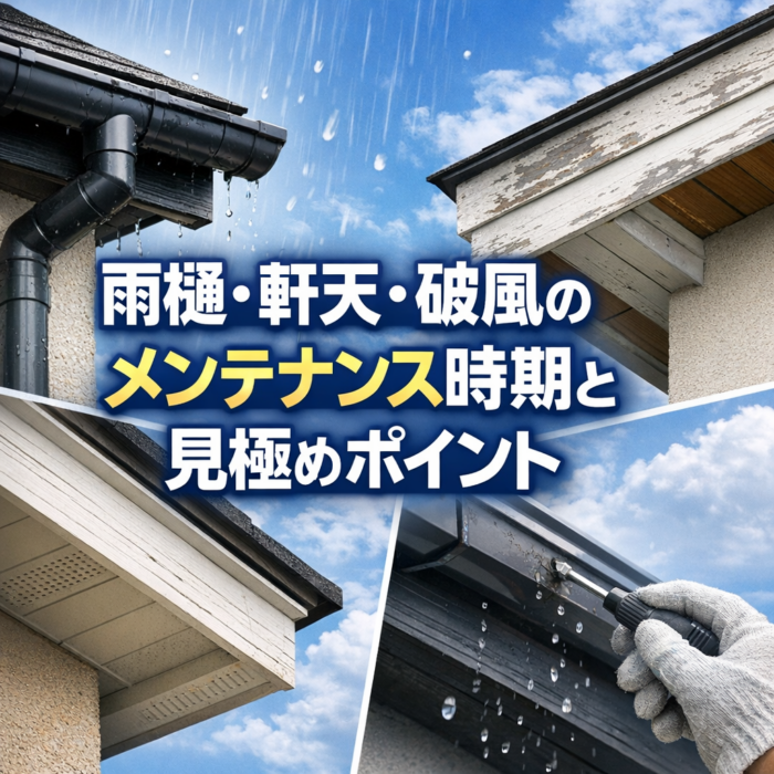 雨樋・軒天・破風のメンテナンス時期と見極めポイント