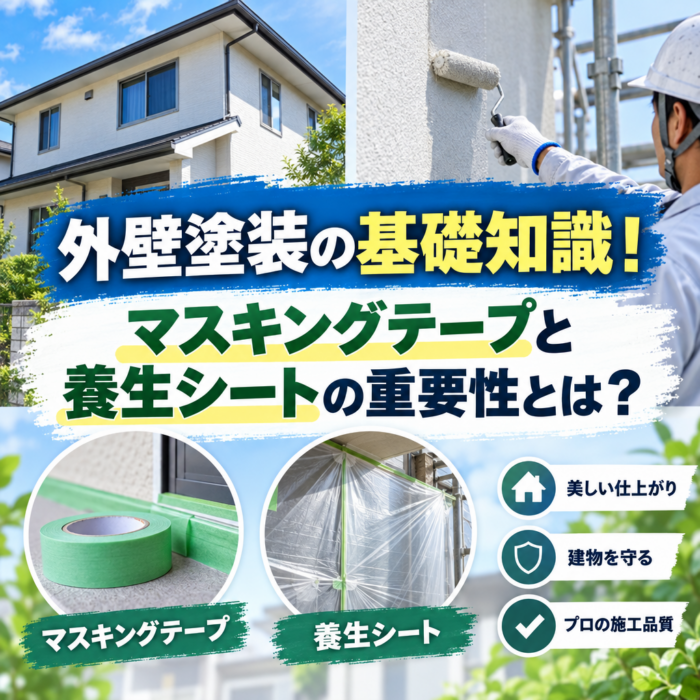 外壁塗装の基礎知識！マスキングテープと養生シートの重要性とは？
